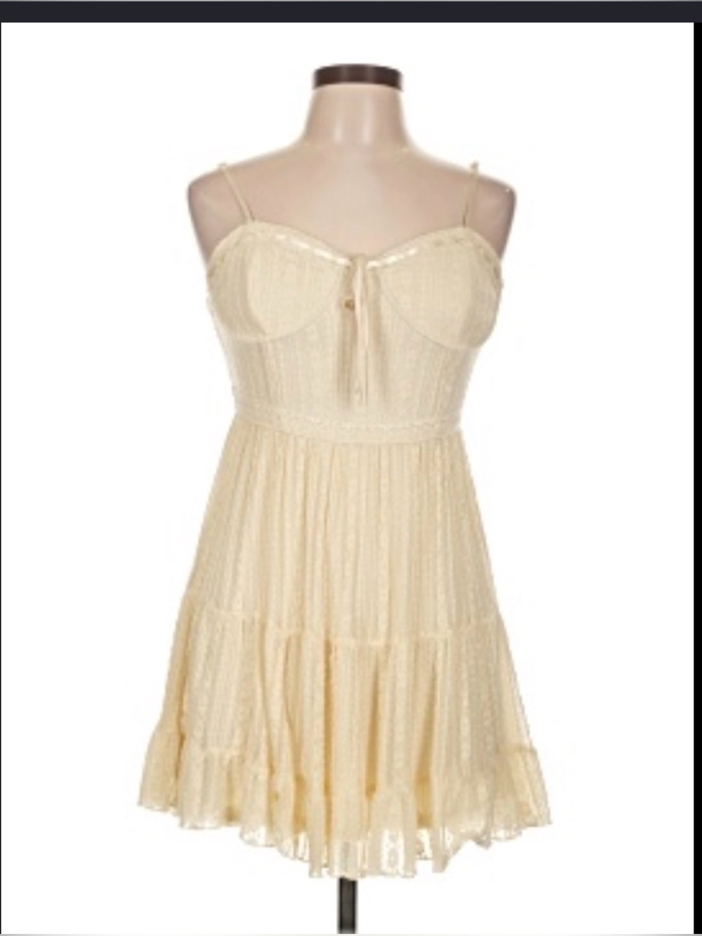 Jessica Simpson Cream Lace Babydoll Mini Dress